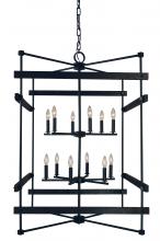  5278 MBLACK - 12-Light Matte Black Rustic Chic Chandelier