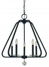  5515 MBLACK - 5-Light Matte Black Triangulum Dining Chandlier