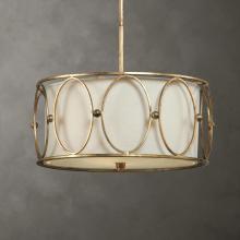  21955 - Ovala 3 Light Gold Drum Pendant