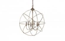  CH908-DAB-LT6 - Large Hanging Circle Chandelier Dark Antique Brass 6 Candelabra Sockets