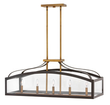  3416BZ - Large Five Light Linear Chandelier